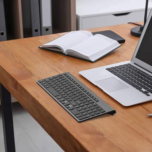  [아마존베스트]Wireless Keyboard, J JOYACCESS 2.4G Slim and Compact Wireless Keyboard for Computer,Laptop,Windows,PC,Desktop,Smart TV-Black and Grey