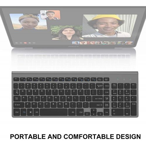  [아마존베스트]Wireless Keyboard, J JOYACCESS 2.4G Slim and Compact Wireless Keyboard for Computer,Laptop,Windows,PC,Desktop,Smart TV-Black and Grey