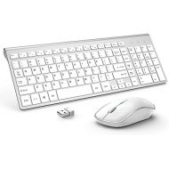 [아마존베스트]J JOYACCESS Wireless Keyboard and Mouse,JOYACCESS USB Slim Wireless Keyboard Mouse with Numeric Keypad Compatible with iMac Mac PC Laptop Tablet Computer Windows (Silver White)