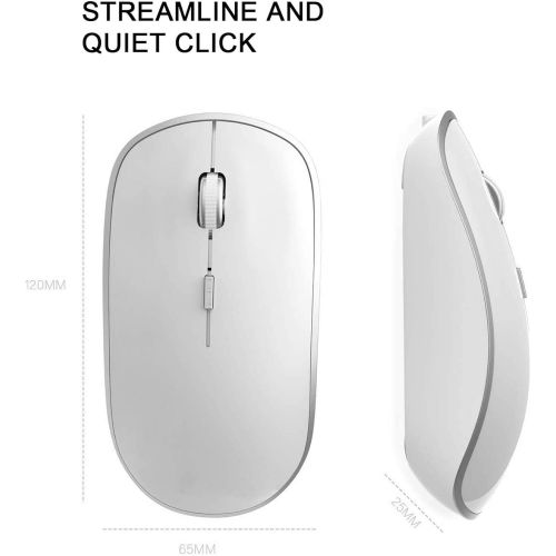  [아마존베스트]J JOYACCESS Wireless Keyboard and Mouse,JOYACCESS USB Slim Wireless Keyboard Mouse with Numeric Keypad Compatible with iMac Mac PC Laptop Tablet Computer Windows (Silver White)