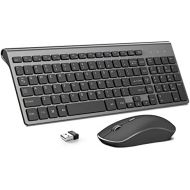 [아마존베스트]J JOYACCESS Wireless Keyboard Mouse, 2.4G Thin Wireless Computer Keyboard and Mouse, Ergonomic,Compact, Full Size Perfect (Black)