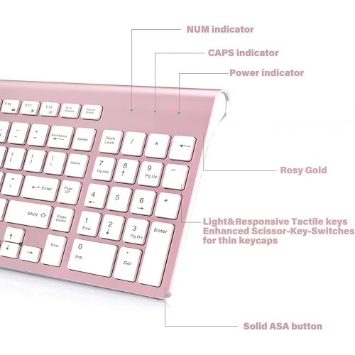  [아마존베스트]J JOYACCESS Wireless Keyboard and Mouse Combo, Stylish Compact Full-Size Keyboard and 2400 DPI Stream-line Optical Mouse for PC, Desktop, Computer, Notebook, Laptop, Windows XP/Vista/7/8/10 by