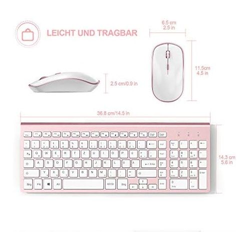  [아마존베스트]J JOYACCESS Mouse and Keyboard, 2.4 GHz Ultra Thin Wireless Keyboard Mouse Set