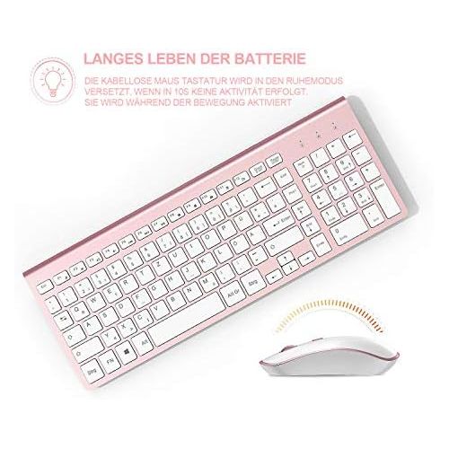  [아마존베스트]J JOYACCESS Mouse and Keyboard, 2.4 GHz Ultra Thin Wireless Keyboard Mouse Set