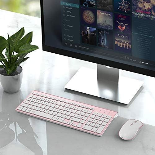  [아마존베스트]J JOYACCESS Mouse and Keyboard, 2.4 GHz Ultra Thin Wireless Keyboard Mouse Set