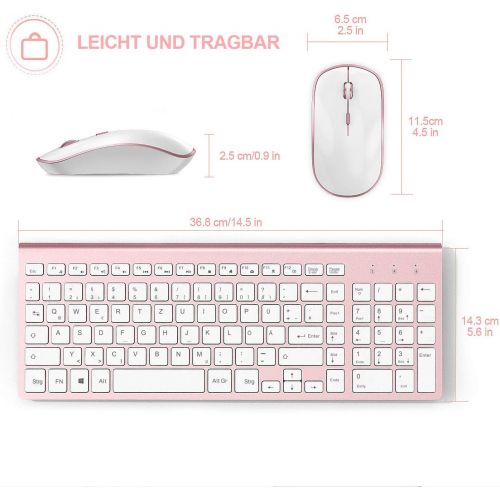  [아마존베스트]J JOYACCESS Mouse and Keyboard, 2.4 GHz Ultra Thin Wireless Keyboard Mouse Set