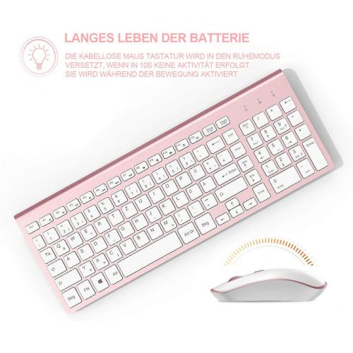  [아마존베스트]J JOYACCESS Mouse and Keyboard, 2.4 GHz Ultra Thin Wireless Keyboard Mouse Set