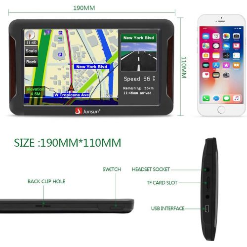 준선 [아마존핫딜][아마존 핫딜] Junsun GPS Navigation for Car, 7 inch Car GPS HD Touch Screen 8GB 256MB Sat Nav for Cars with USA, Canada, Mexico Lifetime Map Free Update