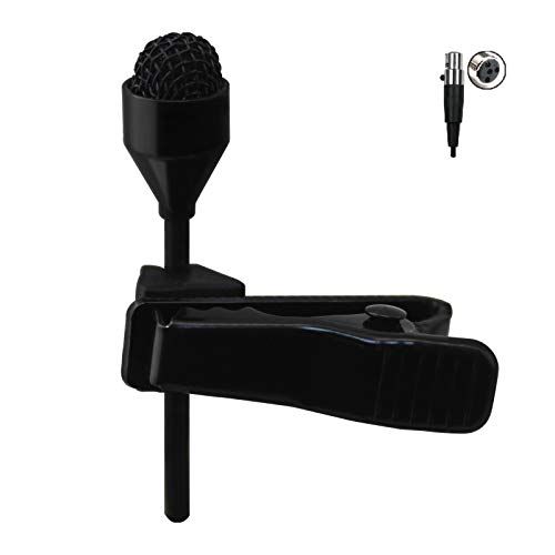  JK MIC-J 044 Lavalier Lapel Clip On Omni-Directional Condenser Microphone Compatible with Shure Wireless Transmitter (Mini XLR TA4F Connector)