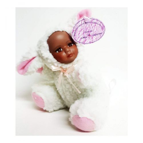  J Misa Porcelain African American Baby Doll in Lamb/Sheep Costume 6