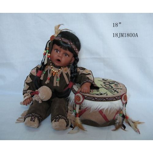  J Misa Jmisa 18 Vinyl Indian Doll on Drum