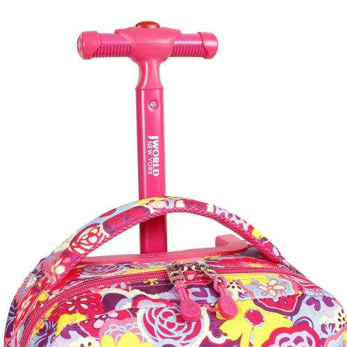  J World New York Sunny Rolling Backpack, Poppy Pansy, One Size
