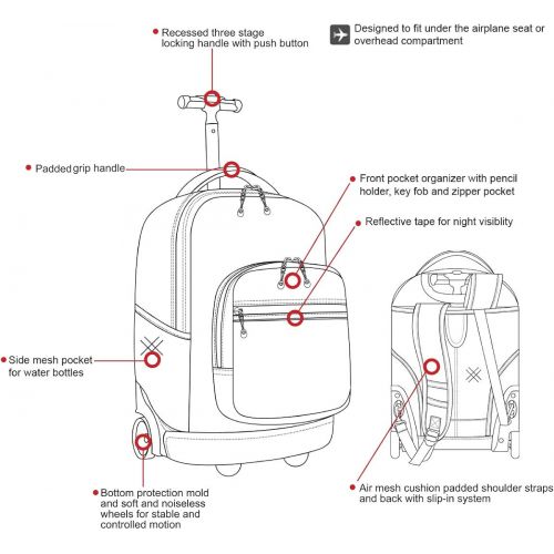  [아마존베스트]J+World+New+York J World New York Sunrise Rolling Backpack