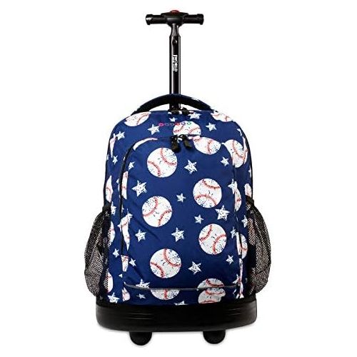 J World New York Kids Sunny Rolling Backpack Adults, Base Ball, One Size