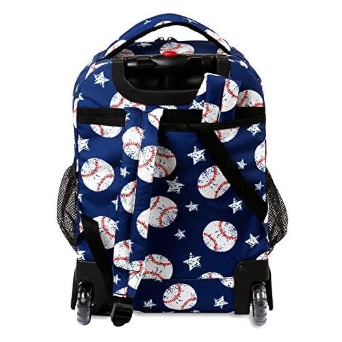  J World New York Kids Sunny Rolling Backpack Adults, Base Ball, One Size