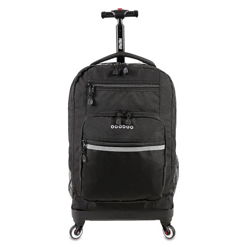  J World New York Sundance Spinnger Laptop Rolling Backpack, Black