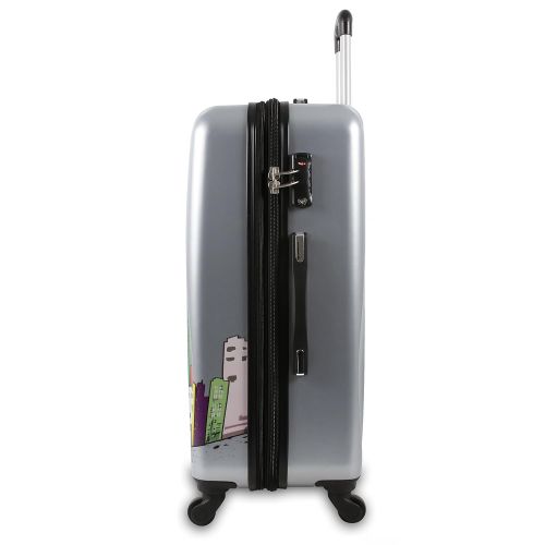  J World New York Ilny Cityscape Ii 3 Piece Luggage Set, Silver