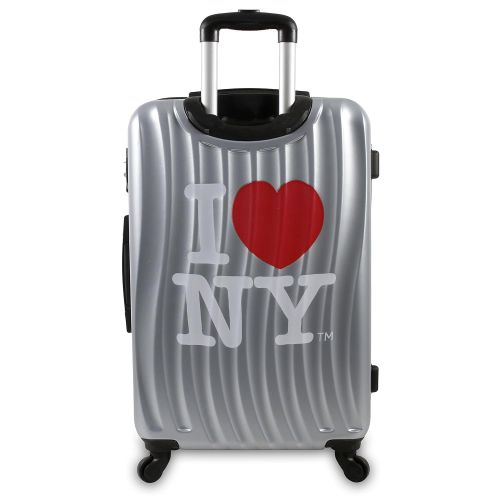  J World New York Ilny Cityscape Ii 3 Piece Luggage Set, Silver