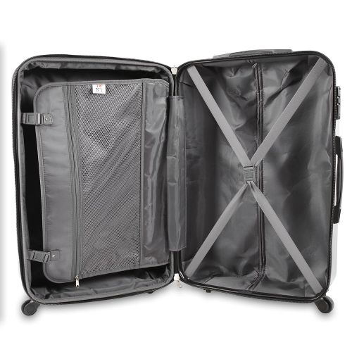  J World New York Ilny Cityscape Ii 3 Piece Luggage Set, Silver