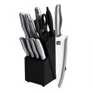 J and J Stainless Steel Chefs Knife (12-Piece-Black)