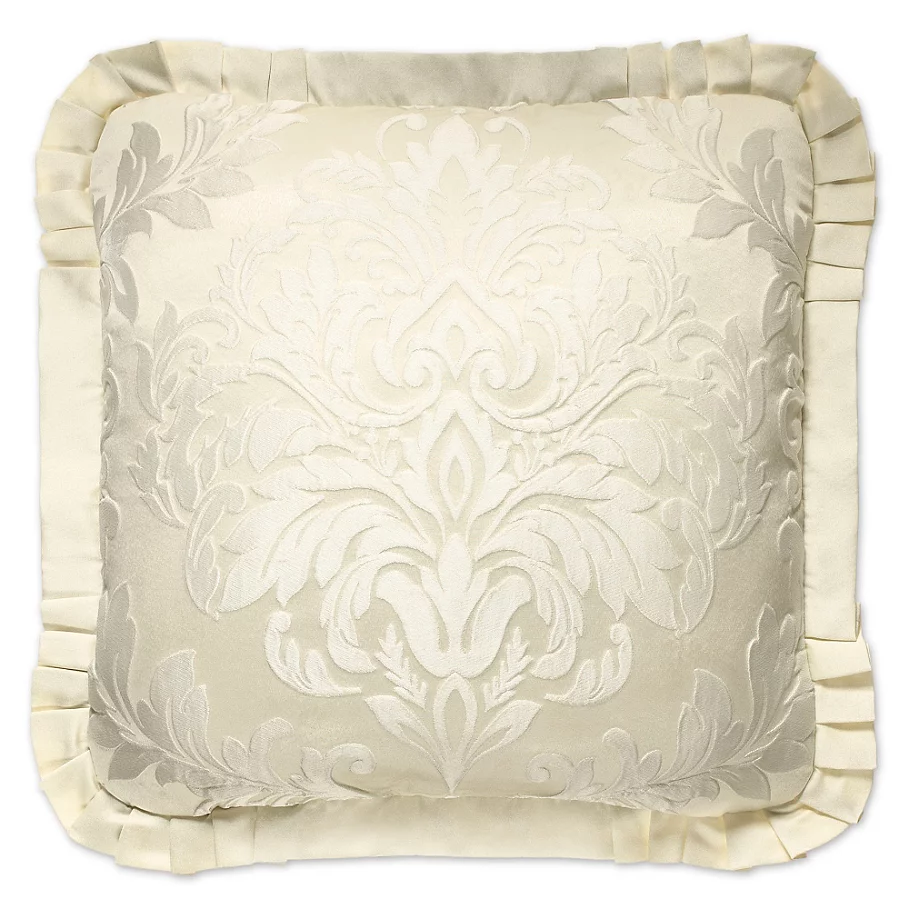  J. Queen New York Marquis Square Throw Pillow in Ivory