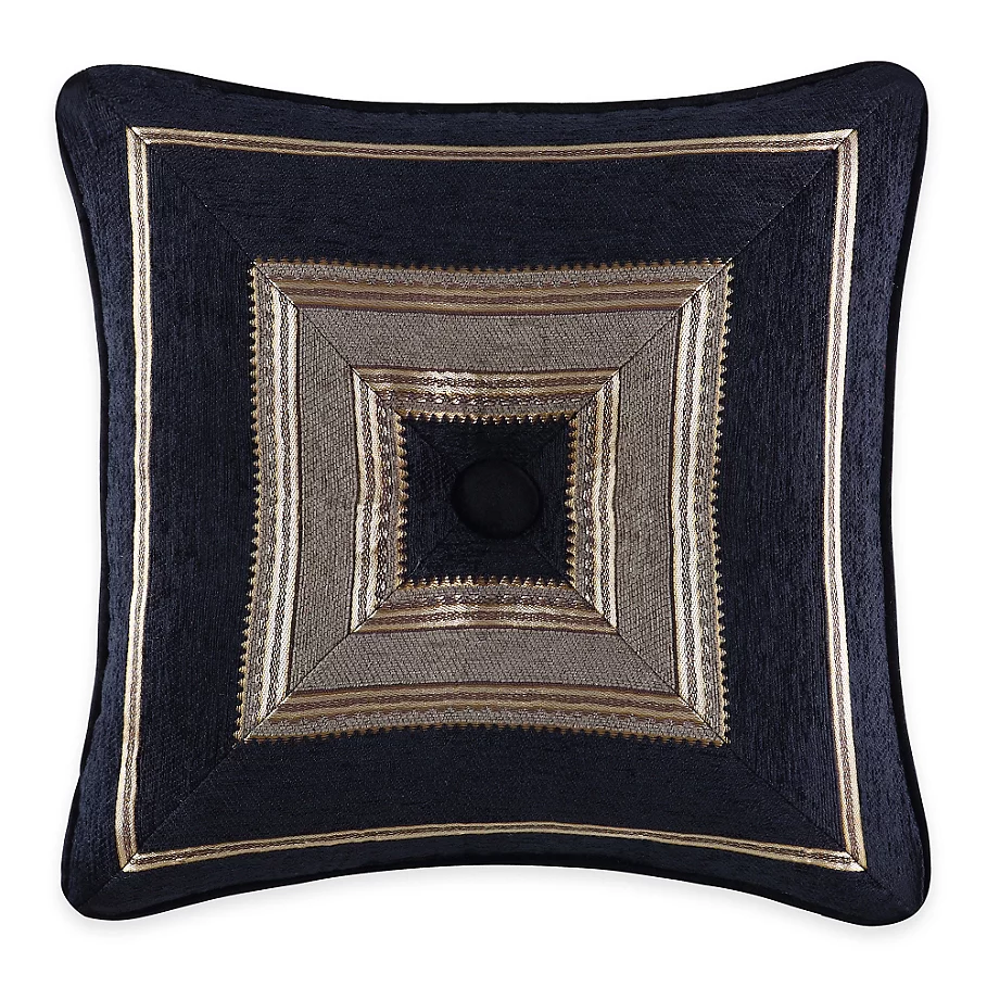 J. Queen New York Bradshaw Black Tufted Square Throw Pillow in Black