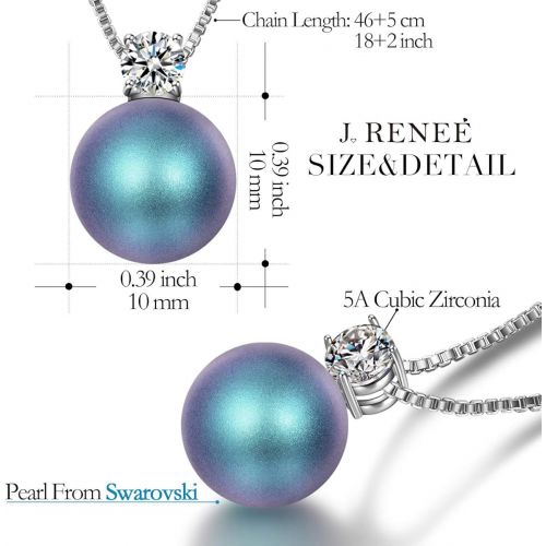  [아마존 핫딜]  [아마존핫딜]J. RENEEE J.RENEEE Zirkon Perle Kette Damen mit Swarovski Perlen, Halsketten fuer Frauen