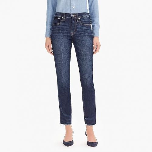 제이크루 J.Crew Vintage straight jean in faded midnight with raw hems