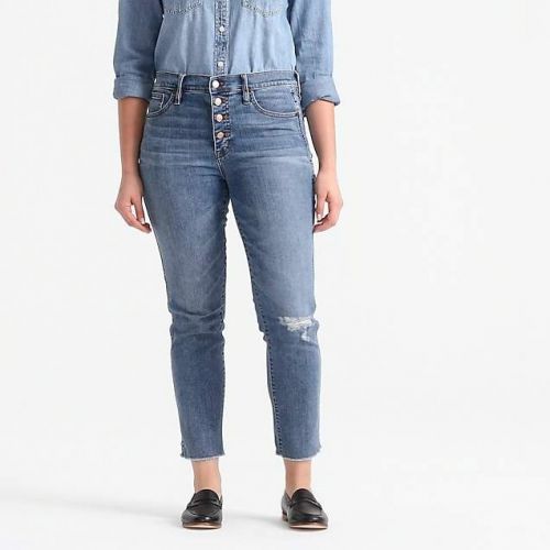 제이크루 J.Crew Vintage straight jean in reed wash with button fly