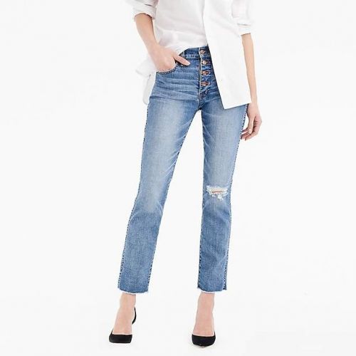 제이크루 J.Crew Vintage straight jean in reed wash with button fly