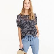 Jcrew Ruched-sleeve top in sparkle floral