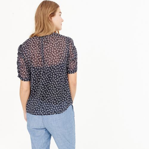 제이크루 Jcrew Ruched-sleeve top in sparkle floral