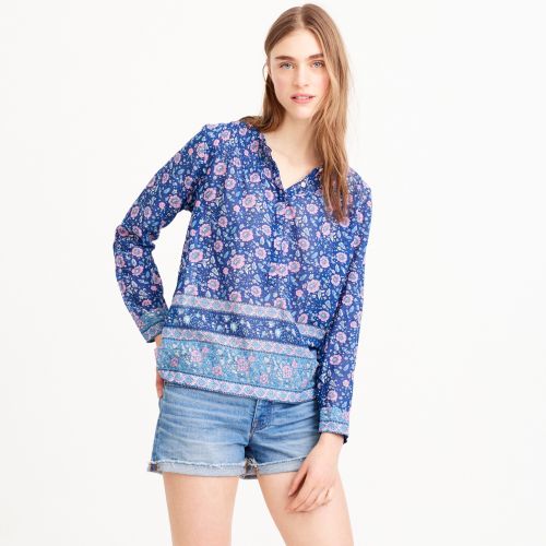 제이크루 Jcrew Cotton voile popover in floral block print