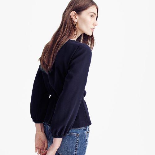 제이크루 Jcrew Drapey crepe faux-wrap top