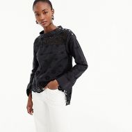 Jcrew Petite funnelneck shirt in eyelet