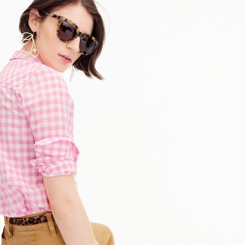 제이크루 Jcrew Relaxed boy shirt in crinkle gingham