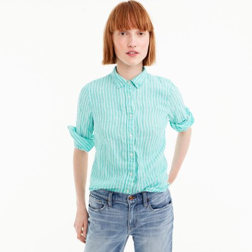 제이크루 Jcrew Slim perfect shirt in striped Irish linen