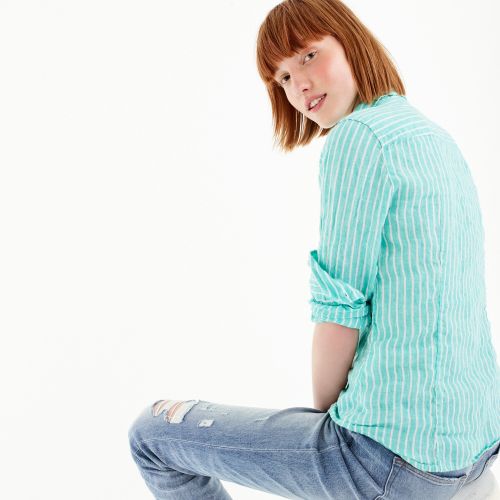 제이크루 Jcrew Slim perfect shirt in striped Irish linen