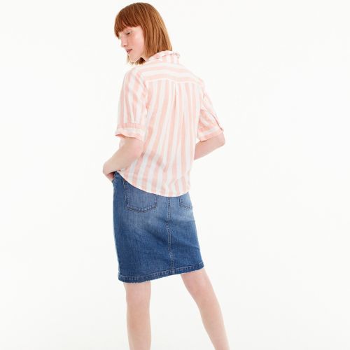 제이크루 Jcrew Short-sleeve button-up shirt in wide stripe