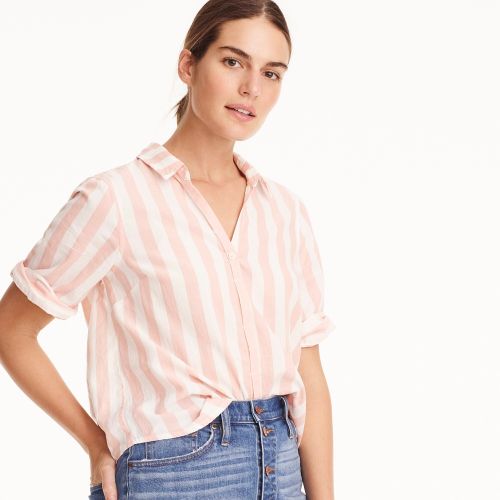 제이크루 Jcrew Short-sleeve button-up shirt in wide stripe