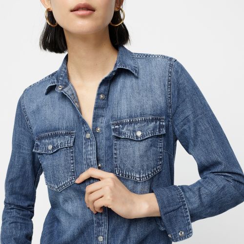 제이크루 Jcrew Western chambray shirt in vintage indigo