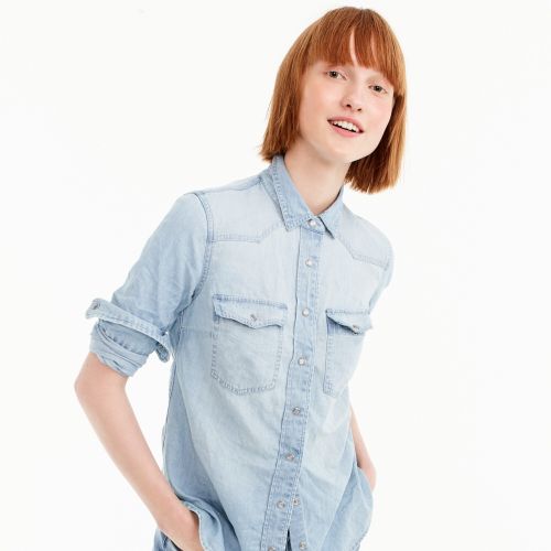 제이크루 Jcrew Western shirt in light wash