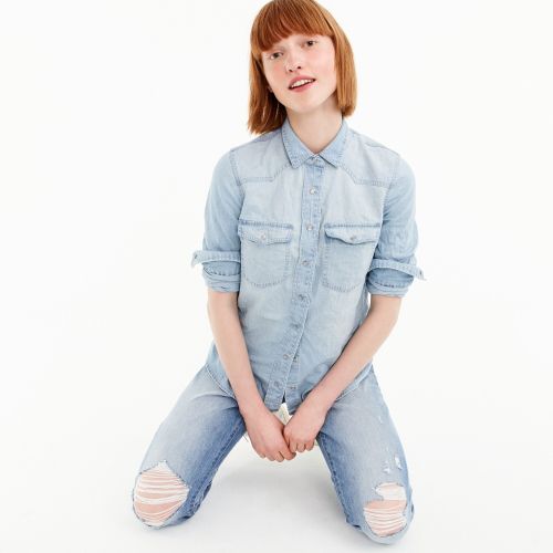 제이크루 Jcrew Western shirt in light wash