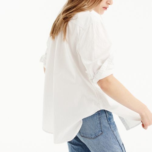 제이크루 Jcrew Relaxed chambray boy shirt in white