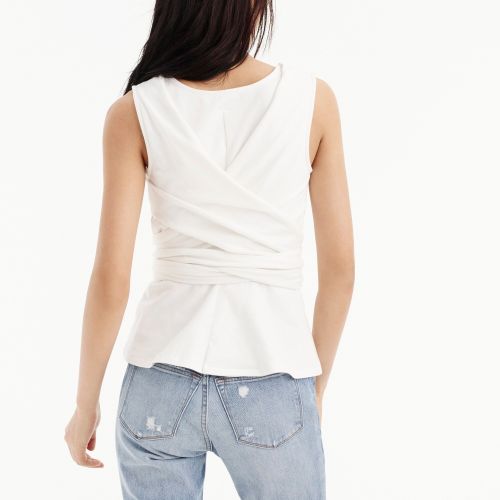 제이크루 Jcrew Sleeveless tie-waist peplum top