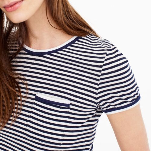제이크루 Jcrew Contrast slub cotton ringer T-shirt in stripes