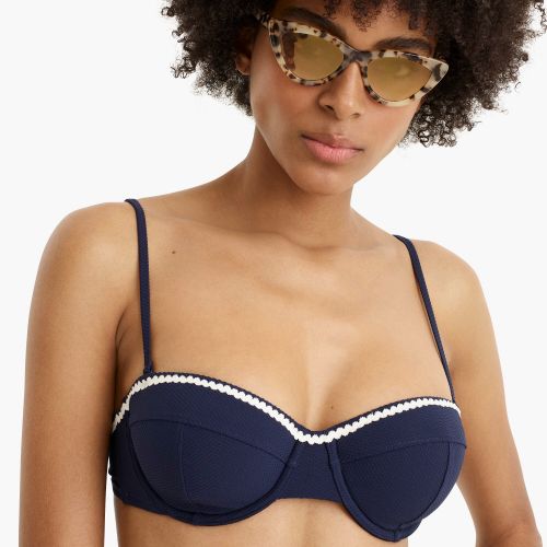 제이크루 Jcrew Underwire piqué nylon bikini top with rickrack