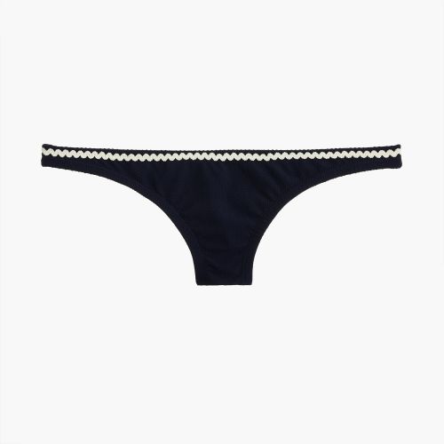 제이크루 Jcrew Lowrider pique nylon bikini bottom with rickrack