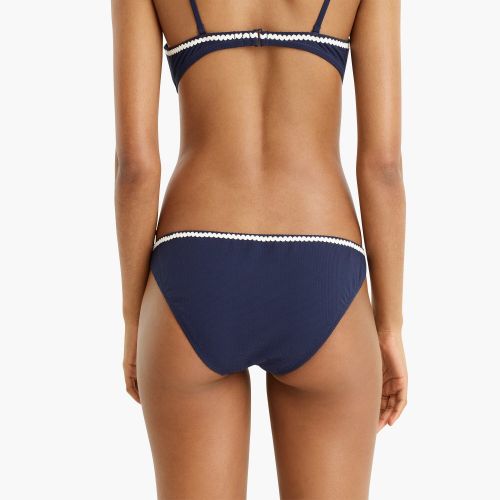 제이크루 Jcrew Lowrider pique nylon bikini bottom with rickrack