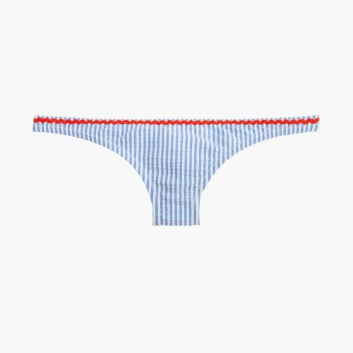 제이크루 Jcrew Seersucker lowrider bikini bottom with rickrack